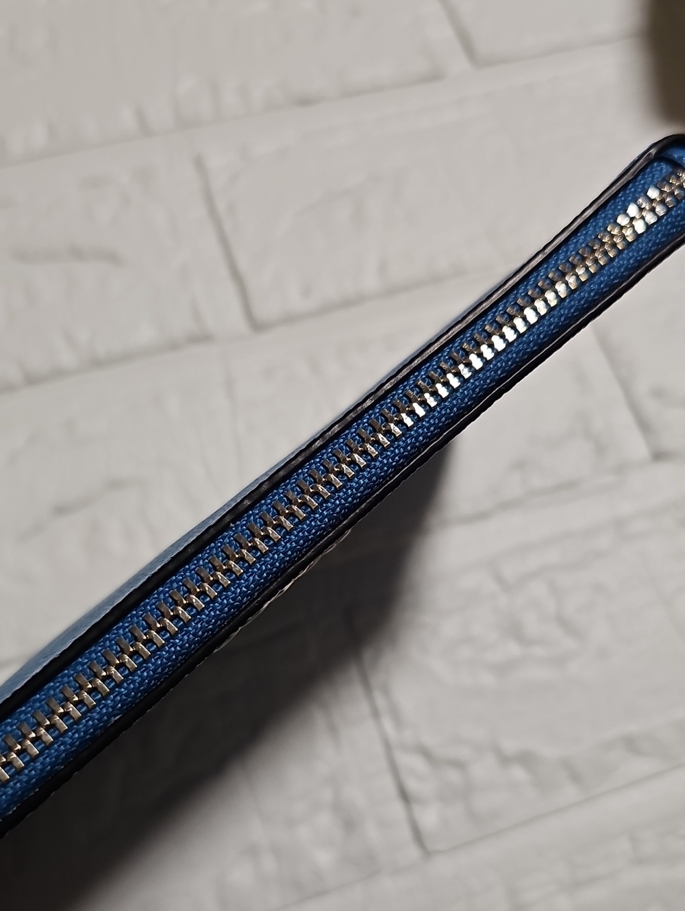 Coach Blue Large Leather Wristlet - Picture 4 of 5
